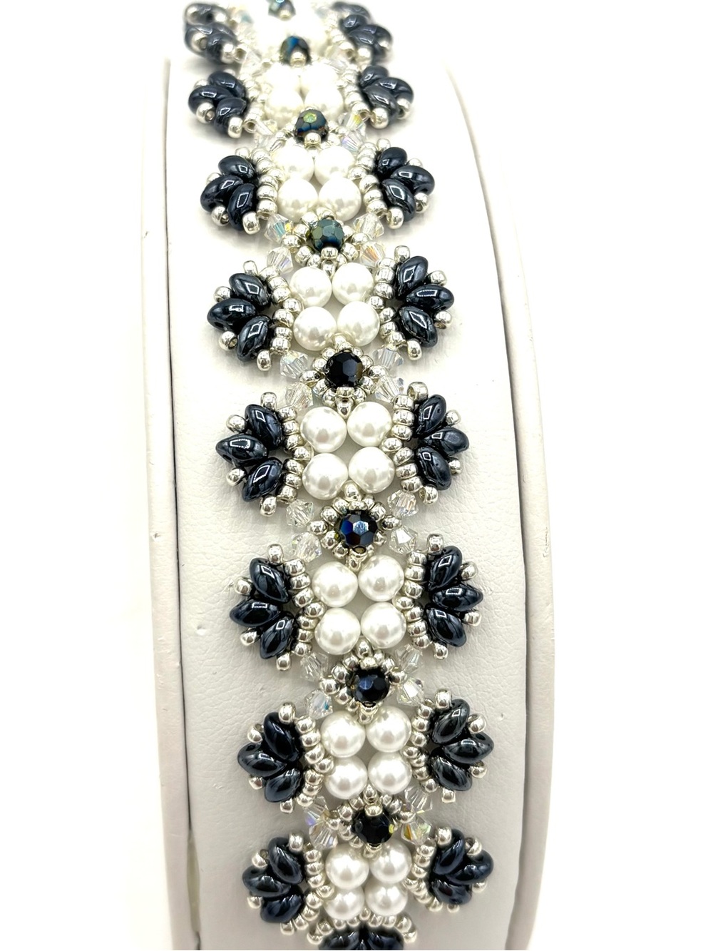 Hand Crafted Pearl & Black Victorian Style Bracelet - Women's Jewelry - Picture 3 of 7